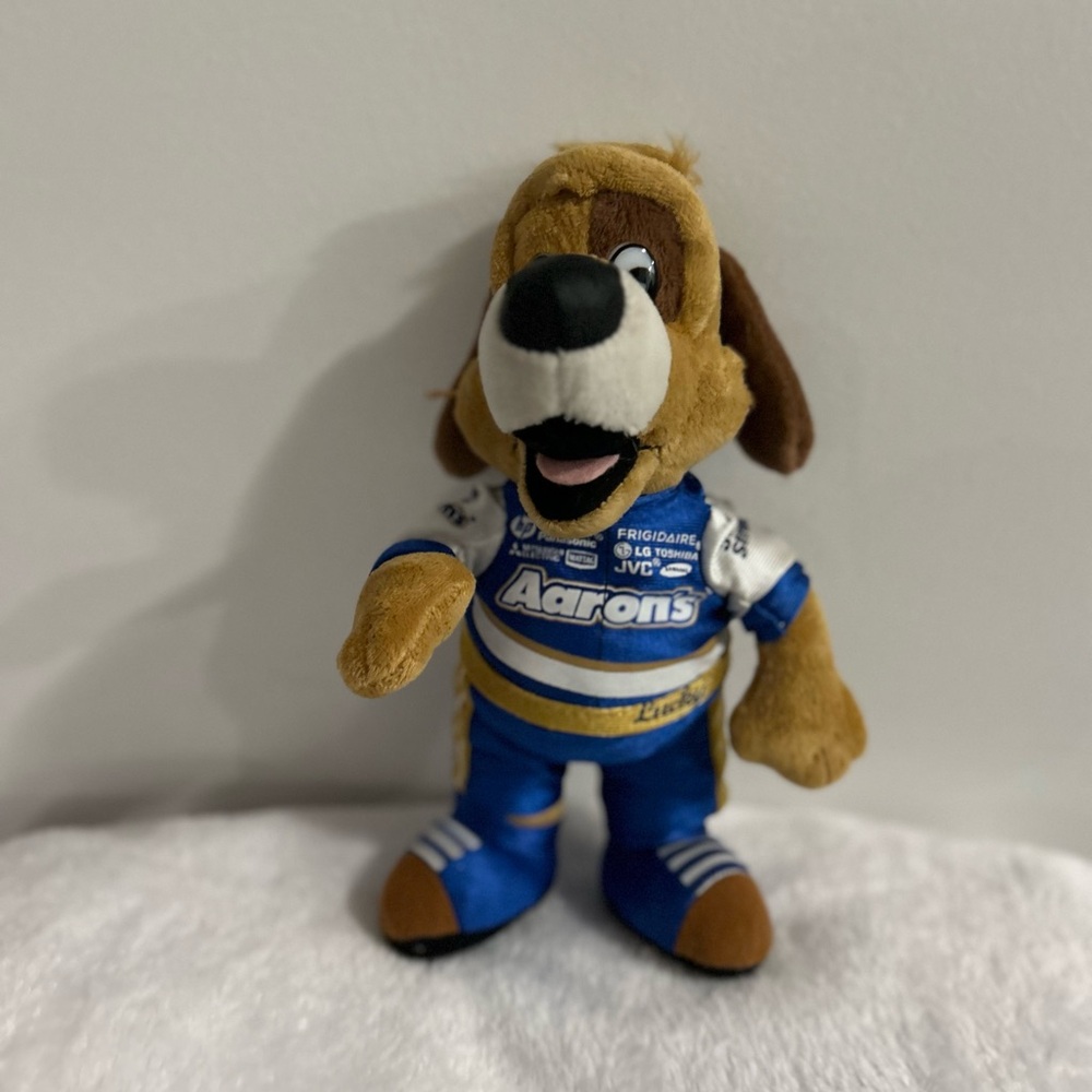Aaron's Lucky Dog Racing Plush Advertising Puppy 10" Stuffed
Animal Nascar Toy
